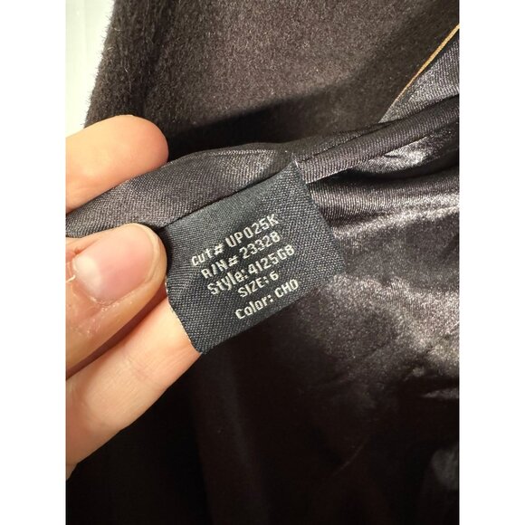 Kristen Blake Womens Wool Blend Dark Brown Double Breasted Peacoat SZ 6 - Picture 7 of 9